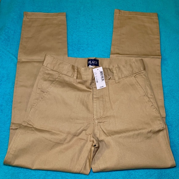 NWT Place Kids Khaki Dress Pants with Adjustable Waistband - Size 10 - Picture 9 of 14